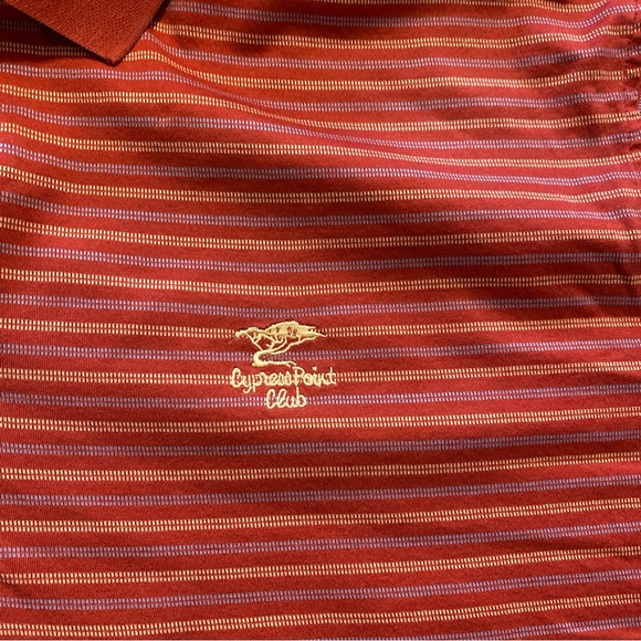 Peter Millar Golf Polo Shirt Double Mercerized Cotton Short Sleeve Stripes XL - Picture 2 of 6